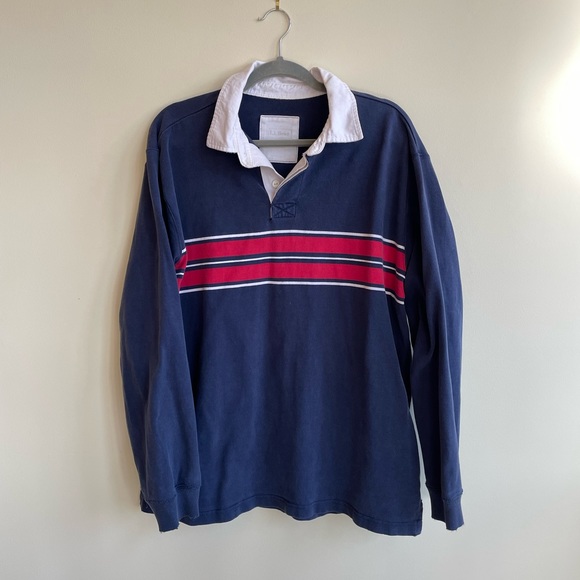 L.L. Bean Shirts Vintage Llbean Mens Rugby Shirt Size M Poshmark